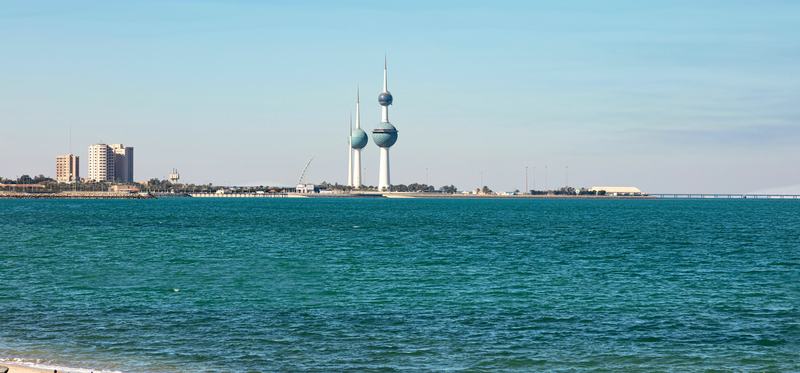 The Kuwait Towers on the Arabian Gulf waterfront, Kuwait City